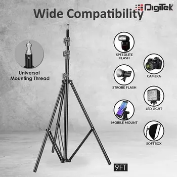 DIGITEK Lightweight & Portable Aluminum Alloy Light Stand for Photography & Video Shooting