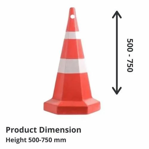 Conical Red & White Road Safety Plastic Parking Cone