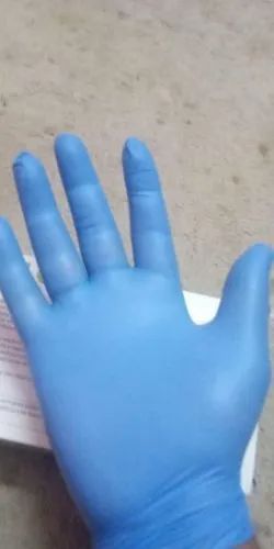 Blue Nitrile Gloves, For Health Care, Size: Medium