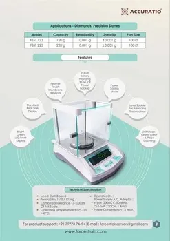 External Digital Accuratio Precision Scale, Capacity: 220g, Accuracy: 0.001g