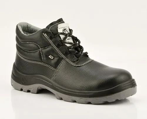 Black Leather Double Density Safety Ankle Boot, Size: 4-12