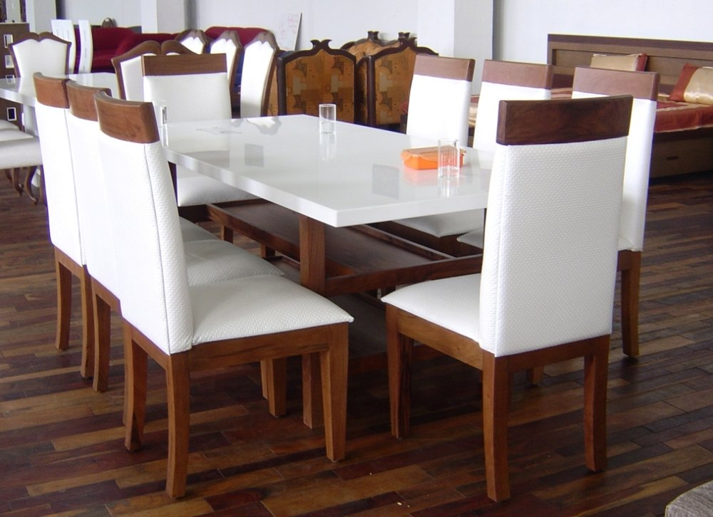 Wooden Rectangular Dining Table, 8 Seater