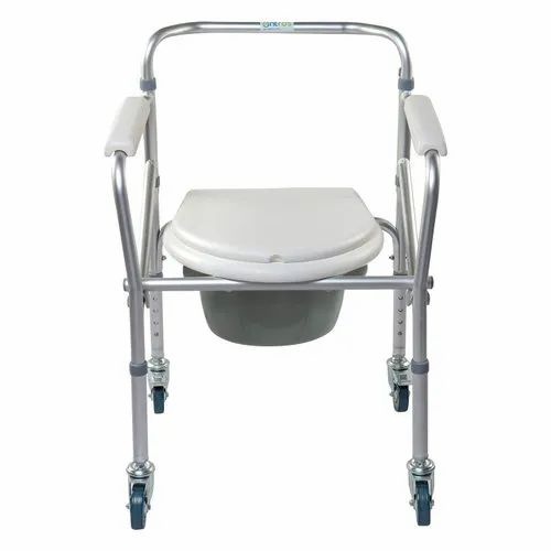 Gray Entros SC7001LW Commode Chair (Silver), Size: 45 X 46 X 75 Cm