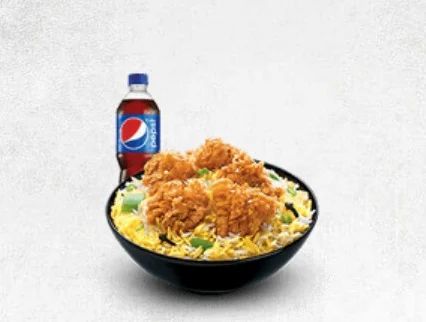 Chicken Rice Bowl And Pepsi