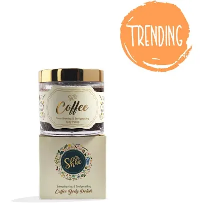 Coffee body polish helps with rough patches for smooth clear skin