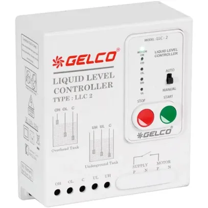 Gelco Liquid Level Controller LLC 2, Water Level Controller, 16 Amp Load Capacity, Fully Automatic Operation