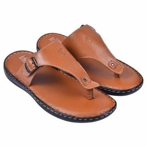 Tan & black Mens Slippers Sandals