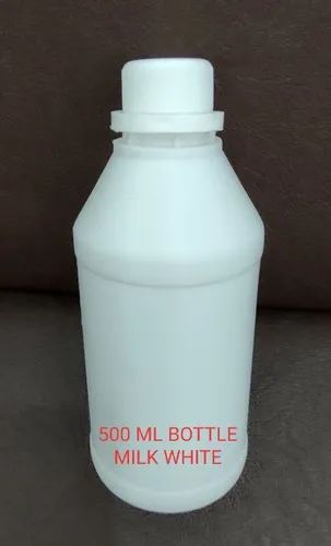 Plastic Bottle 500 ML Milk White Color, For Chemcal Storage