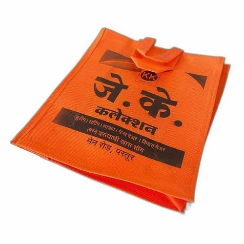 Orange Non Woven Loop Handle Bag