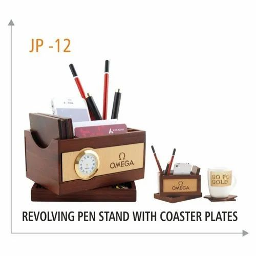 Wood Factory-Made Revolving Pen stand, For Office