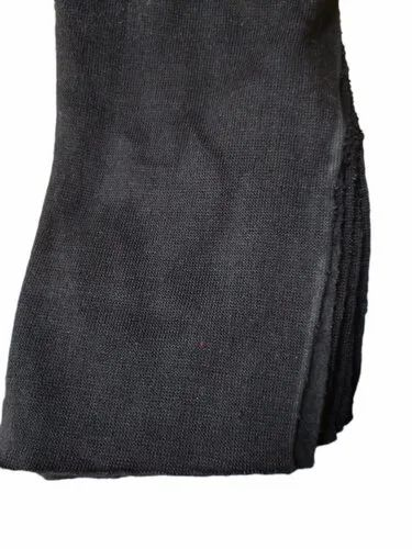 Black Plain Woollen Fabric