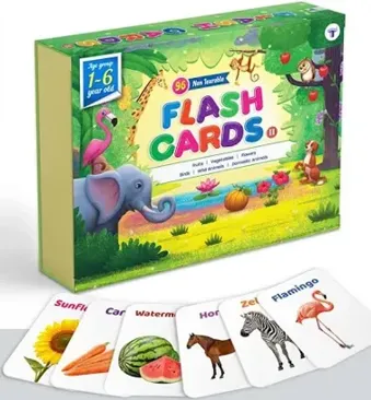 Flash Cards for Kids | 96 Non Tearable and Water Resistant Cards | 1 - 6 Year