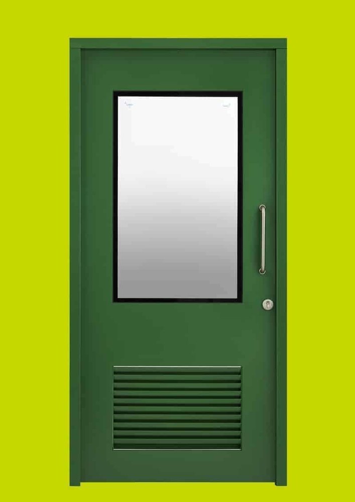 Green Hinged Metal Louver Door, For Office& Hospital, Size/Dimension: 7x3 Feet