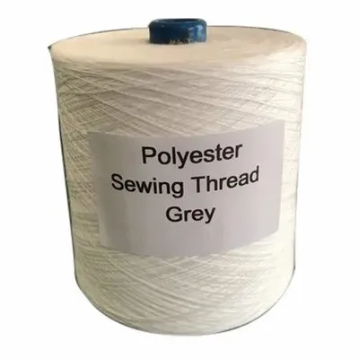 Raw White Plain Polyester Sewing Thread, Count: 20