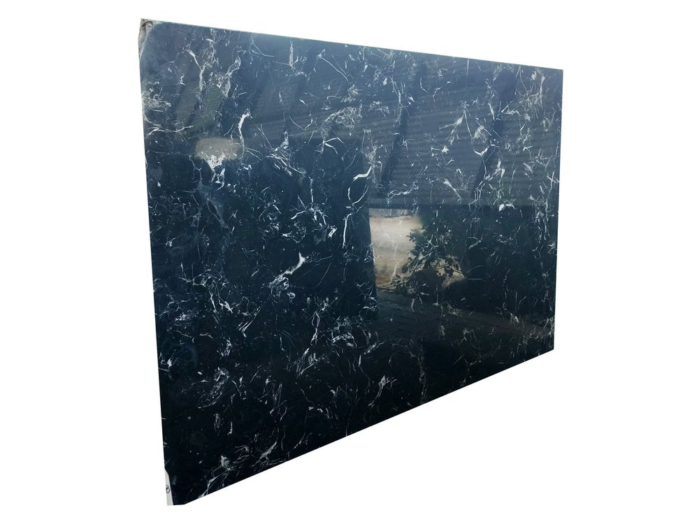 Morocco Black Marble Slab, For Flooring, Thickness: 10 mm