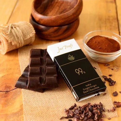 Jus'Trufs Artisanal 99 Percent Dark Chocolate Bars - Set of 2