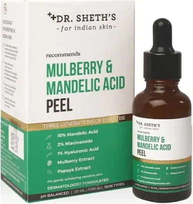 Dr. Sheth'S Mulberry & Mandelic Acid Peel For Exfoliation, Reduces Wrinkles & Pigmentation