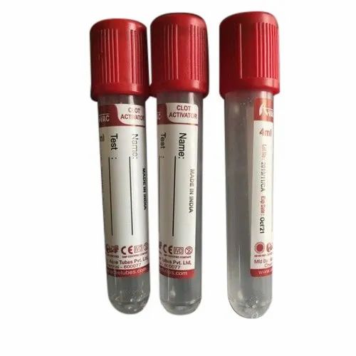 Red Non Vacuum Clot Activator Tube, For Serum Biochemical Test