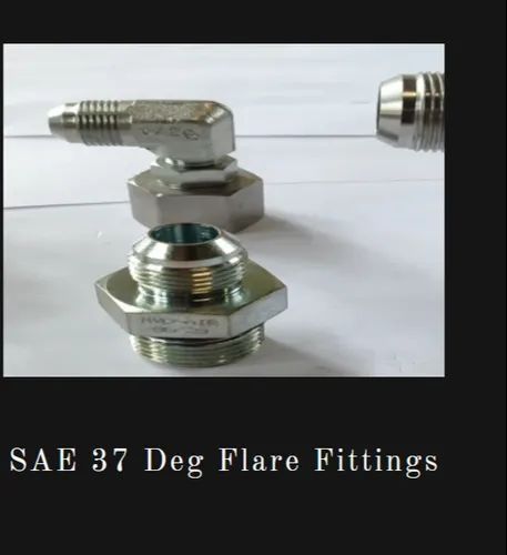 SAE 37 Deg Flare Fitting, Size: 1/8" OD to 2 OD