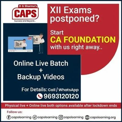 Exam Preparation Admission Open for CA Foundation Batch