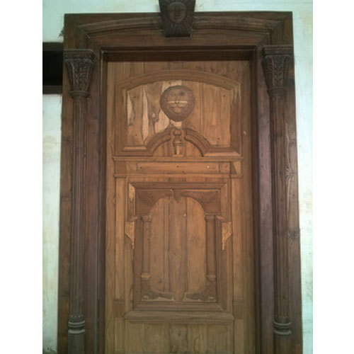 Rectangular Brown Solid Wood Door Frame, Dimension/Size: 8x4 Feet