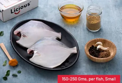 Licious White Pomfret (Paplet) - Whole, Cleaned | 350gms