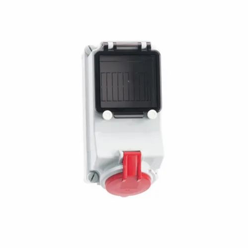 Surface Mounting Socket Outlet with MCB Fused IP44, 5 Pin, 32Amp