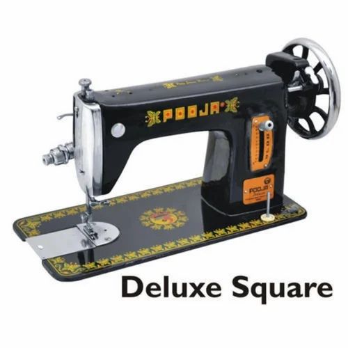 Manual Pooja Deluxe Square Sewing Machine, For Household