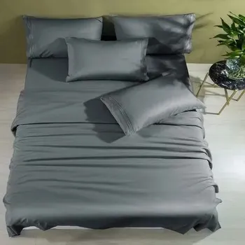 Plain Gray Organic Cotton Bedding Set