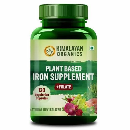 Himalayan Organics Plant Based Iron Supplement - 120 Veg Capsules, Non Prescription