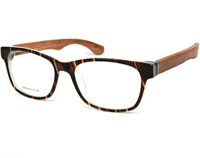 Wooden Temple Acetate Eyeglasses