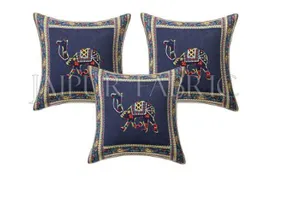 Blue Camel Design Patchwork Cushion Cover