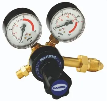 Red Forged Brass and PTFE (Teflon) Harris 801DB-50-F-FG Flow Meter Regulator