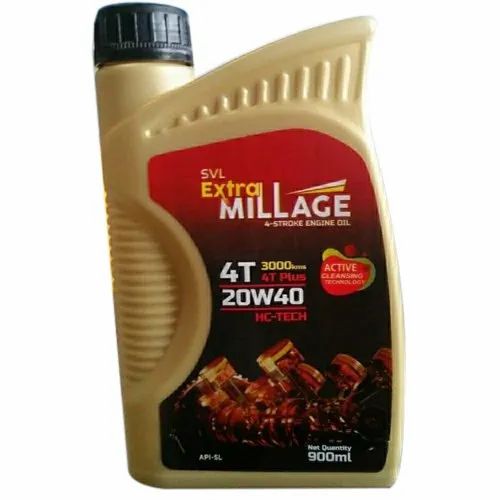 20W40 SVL Extra Mileage 4 Stroke Engine Oil, Grade: Api Sl Grade, Model Name/Number: 4t Plus