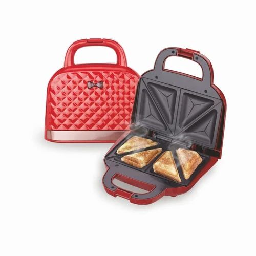 Rico TS1904 800W Non Stick Sandwich Toaster Maker (Red).