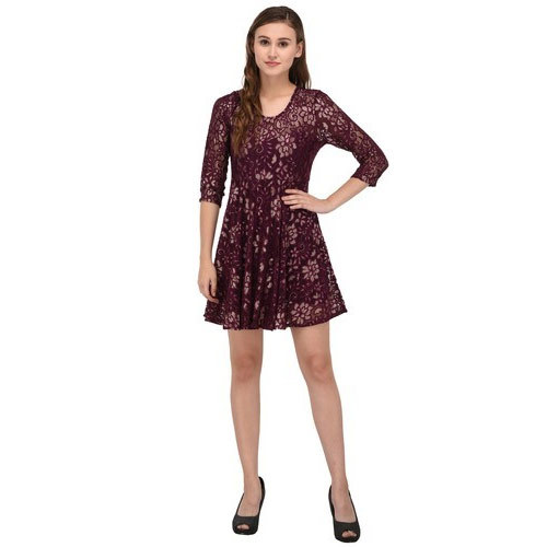 Ladies Digital Printed Dress, Size: L