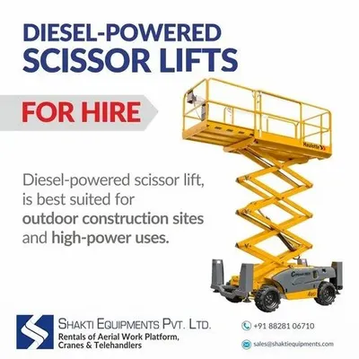 Scissor Lift - Diesel Operated Rental Service, Capacity: 450-500 Kgs