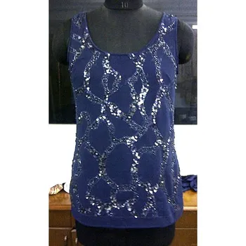 Short Sleeve Beaded Top