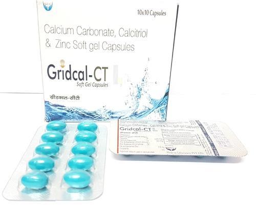 MEDEVAC Calcium Carbonate Calcitriol and Zinc Soft Gel Capsules, 10*10, Packaging Type: 10*10