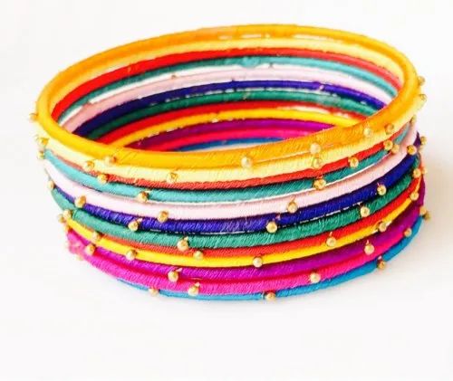 Multicoloured Silk Thread Bangles