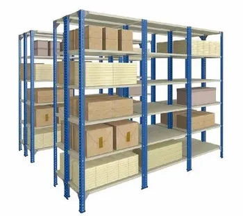 MS Powder Coated And Galvanized Slotted Angle Shelving Rack, For Warehouse, 2100x900x450mm