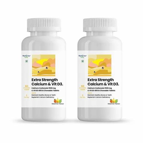 Natures Only Extra Strength Calcium & Vitamin D3, Bottle, 60