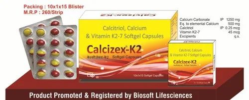 Calcium Carbonate-1250 mg.+Elemental Calciuml-500 mg.+Calcitriol-0.25 mcg+ Vitamin K2-7-45 mcg