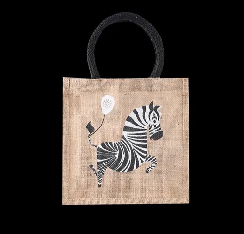 Zebra Design Jute Bag