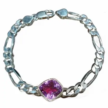 Amethyst Stone Sliver Bracelet