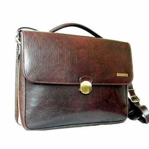 Leather Compact Laptop Briefcase