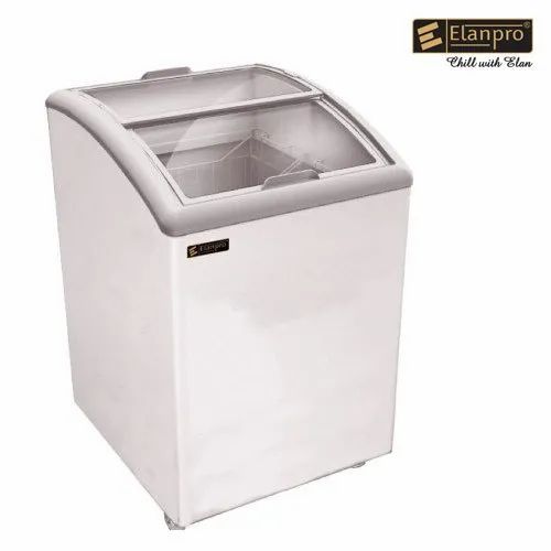 Elanpro EKG 155 D Double Door Curve Glass Top Freezer, Number of Basket: 2, Refrigerant Used: R134a