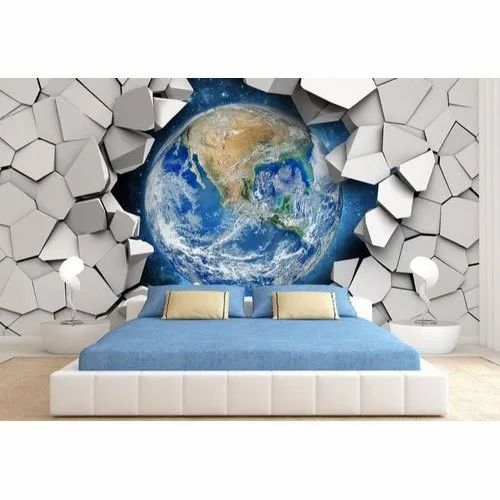 ICeil PVC 3D Bedroom Wallpaper, For Home