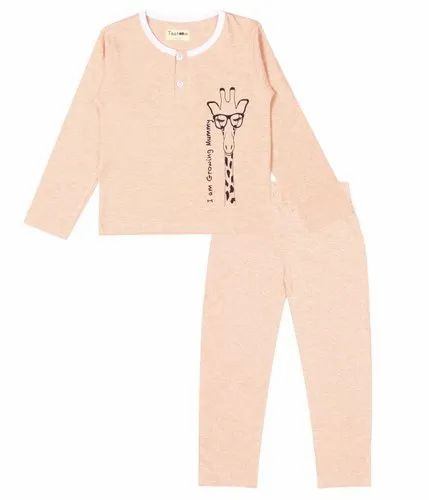 Peach Girl & Boy Kids Printed Cotton Nightwear