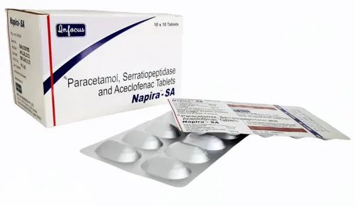 Infocus Paracetamol Serratiopeptidase And Aceclofenac Tablets